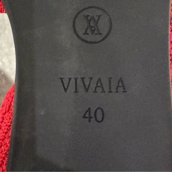 Vivaia Melia Pointed-Toe D'Orsay Flats Ballet Red Knit Slip On Shoes Size 40 - Picture 9 of 11